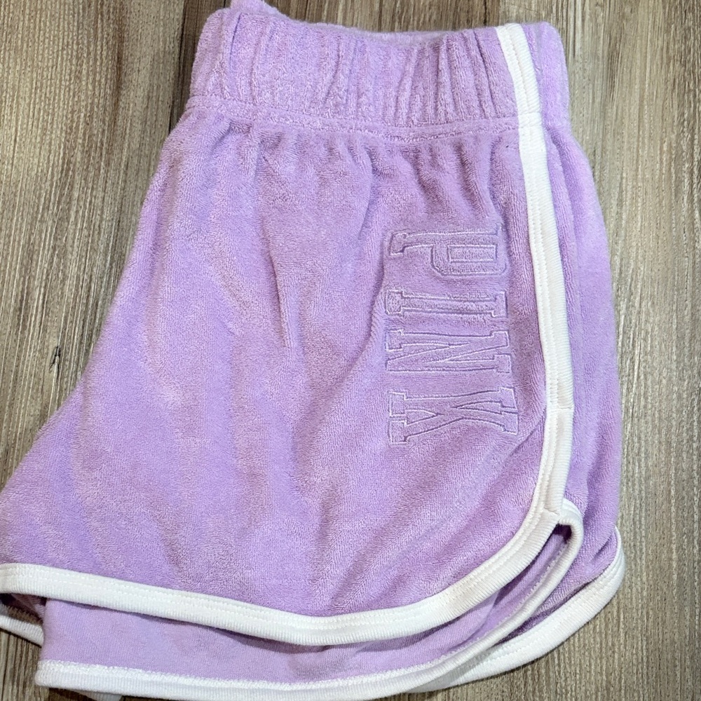 PINK Victoria's Secret Lavender Terry Shorts - Picture 3 of 4